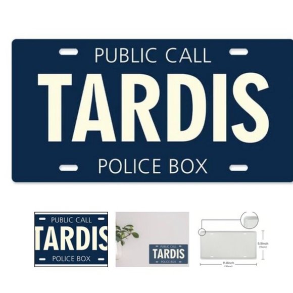 Doctor Who Other - Doctor Who TARDIS Metal Sign Dr Who Police Box License Plate Tin Sign 6"x12"